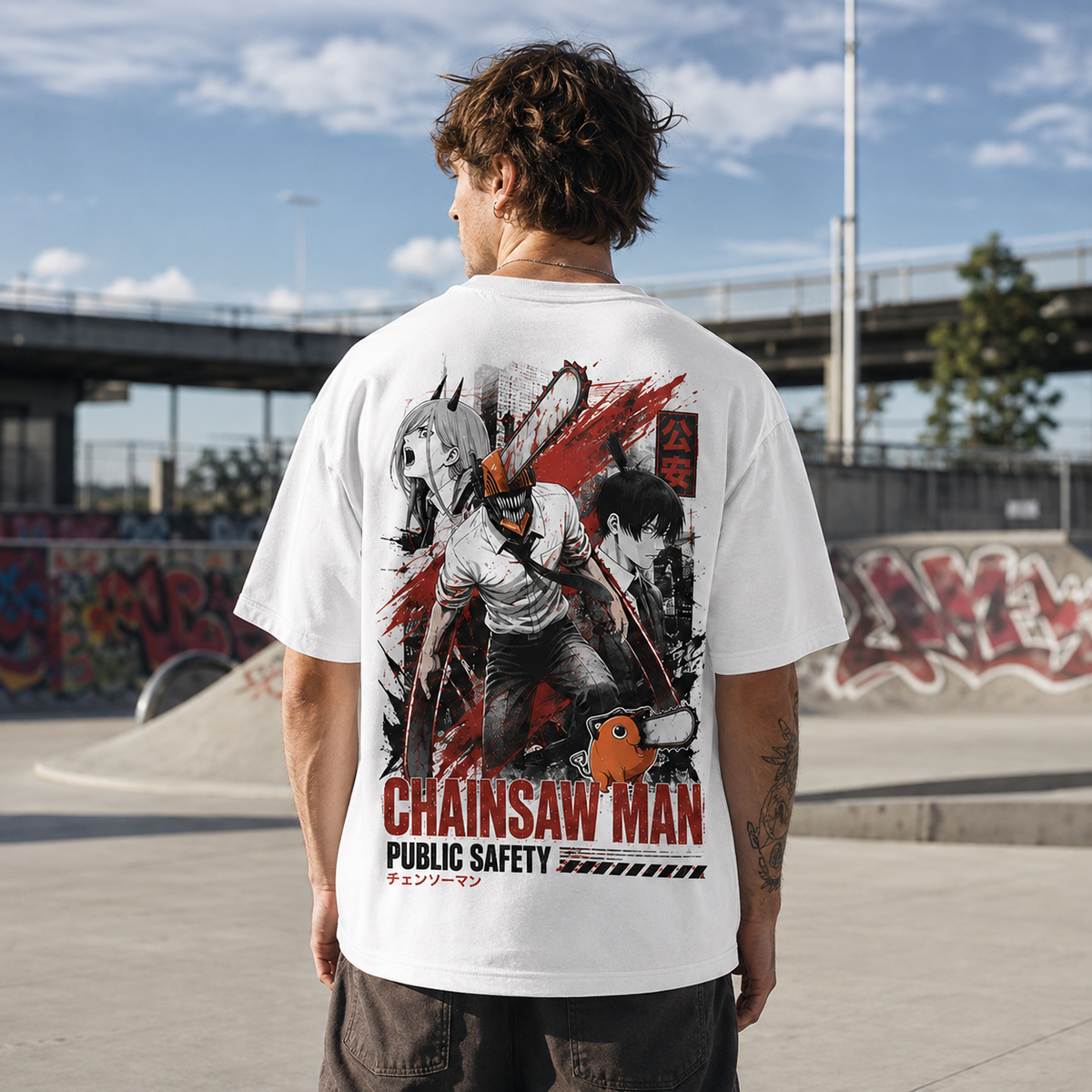 Denji, Power & Aki Chainsaw Man Anime Graphic Tee - Public Safety Squad