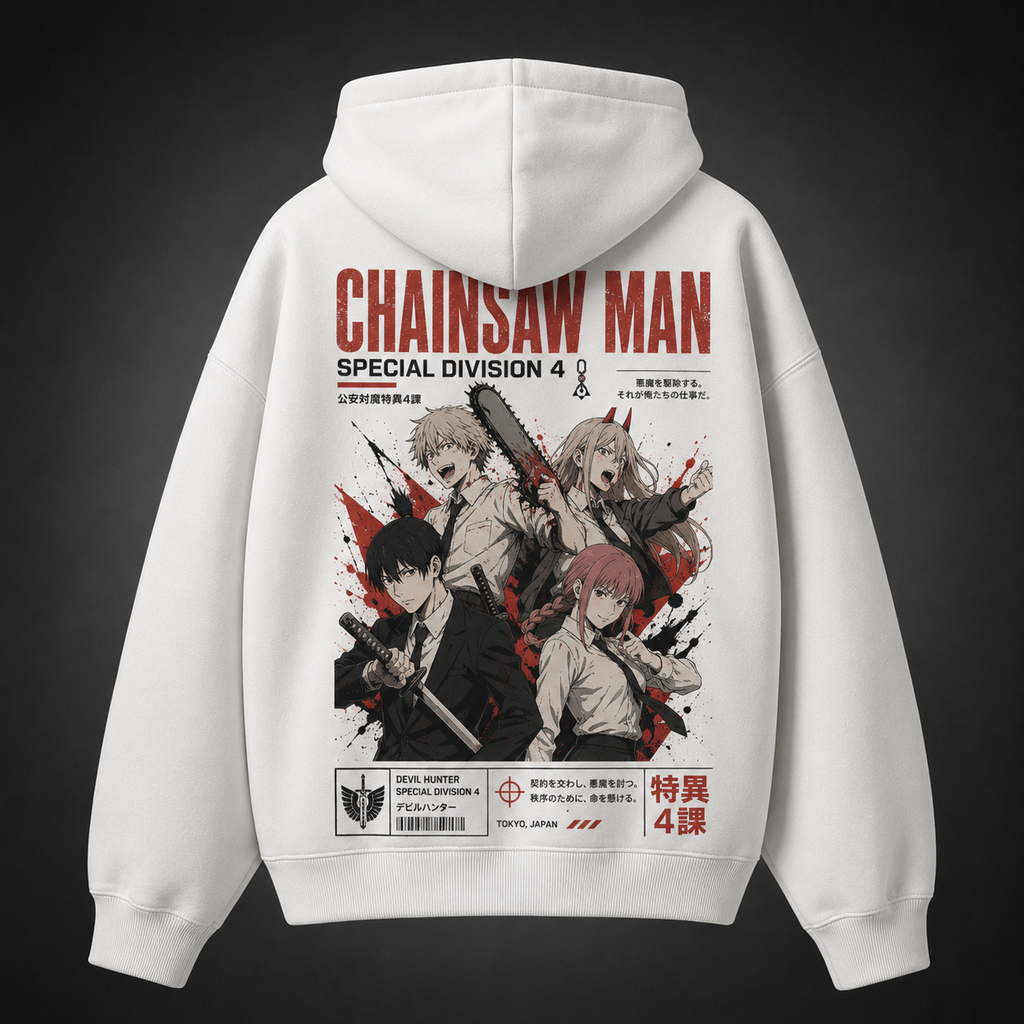 Denji, Power, Aki Hayakawa, Makima Chainsaw Man Anime Hoodie - Special Division Four