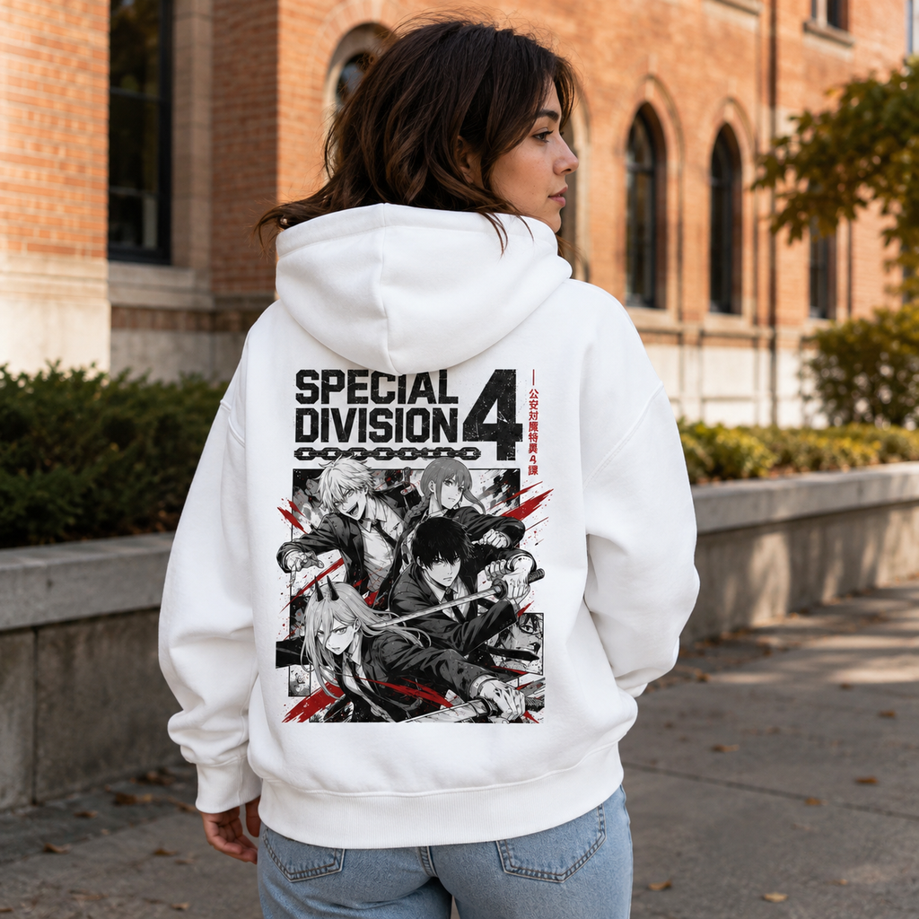 Denji, Power, Makima, Aki Hayakawa Chainsaw Man Anime Hoodie - Division Four Clash