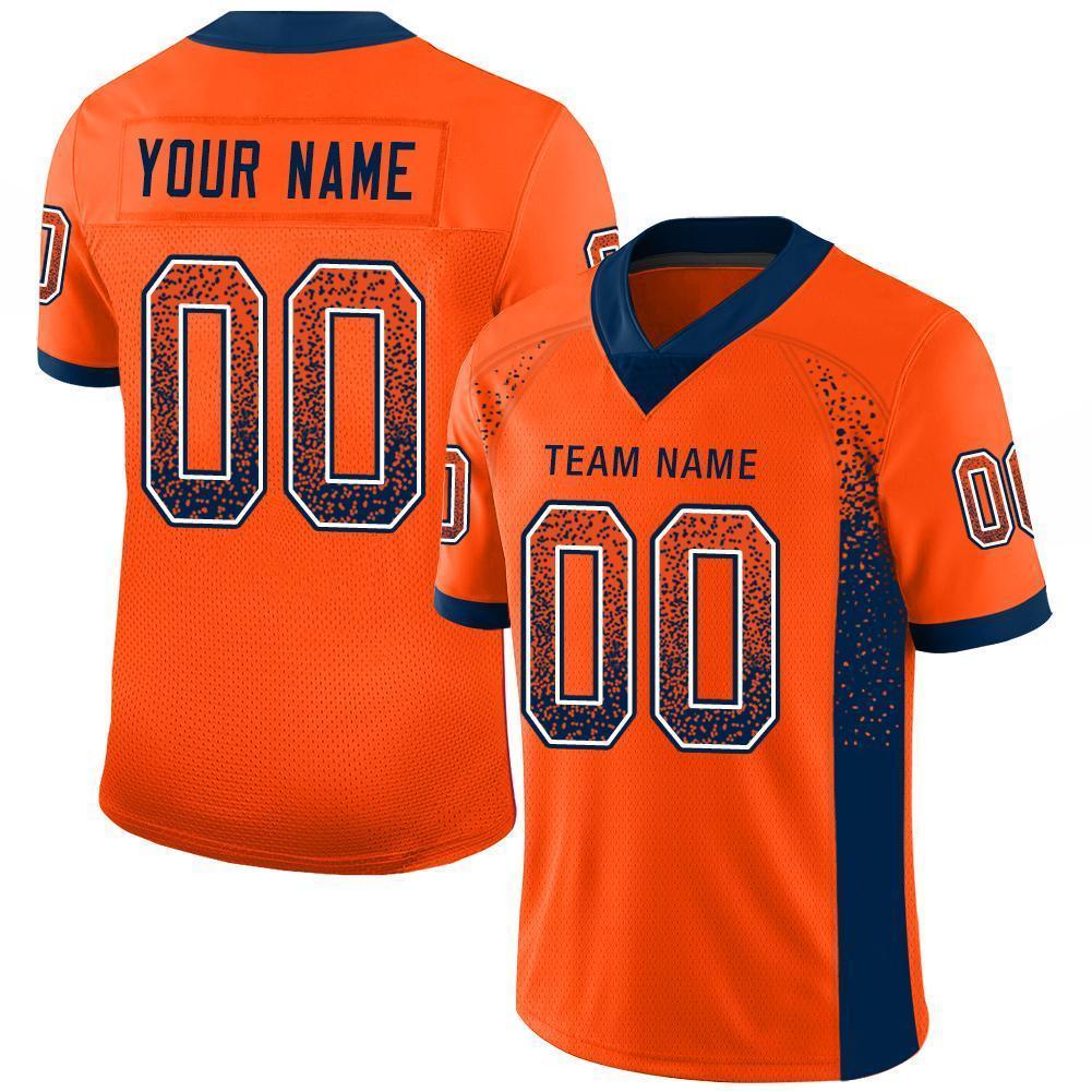 Custom Football Jersey - Orange Navy-White Drift Fashion