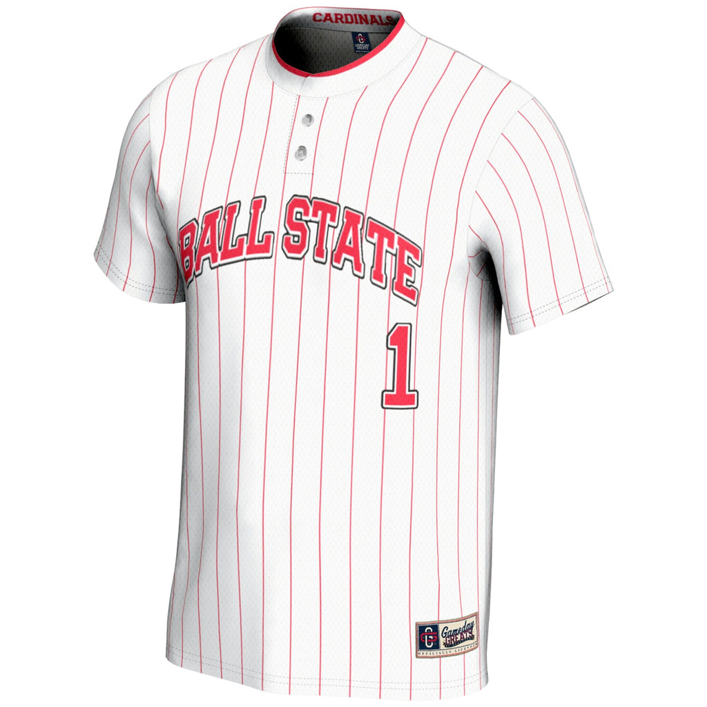 #1 Ball State Cardinals Lightweight Softball Jersey - White