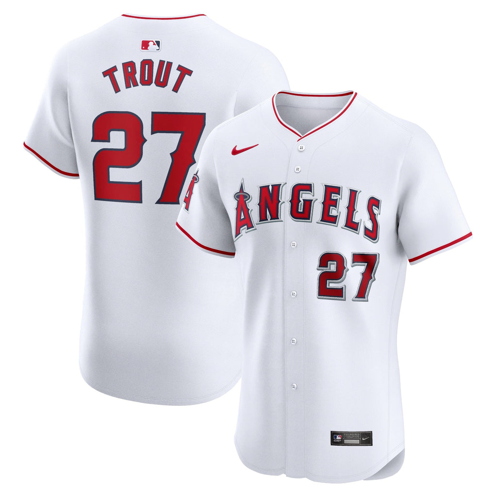 Los Angeles Angels Mike Trout White Home Elite Player Baseball Jersey