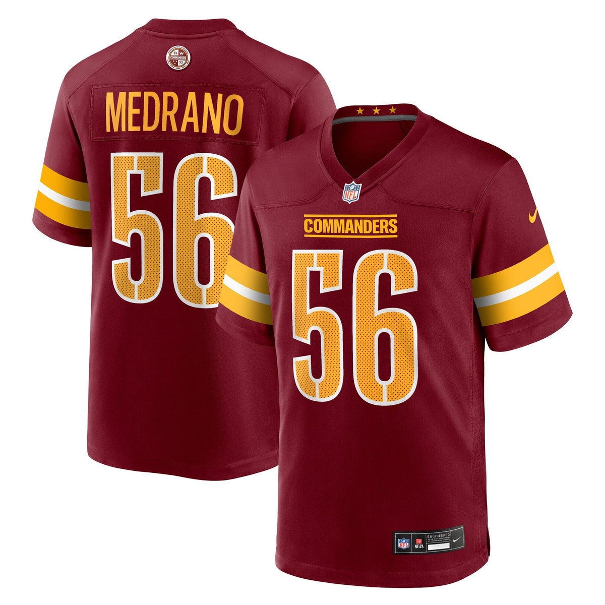 Washington Commanders Kain Medrano Burgundy Team Game Football Jersey