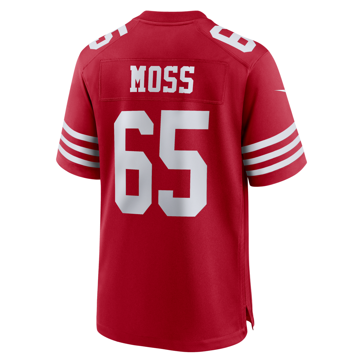 San Francisco 49ers Drew Moss Scarlet Team Game Football Jersey