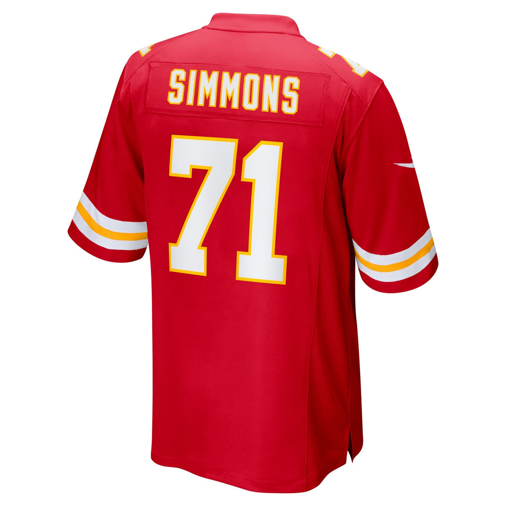 Kansas City Chiefs Josh Simmons Red Game Football Jersey
