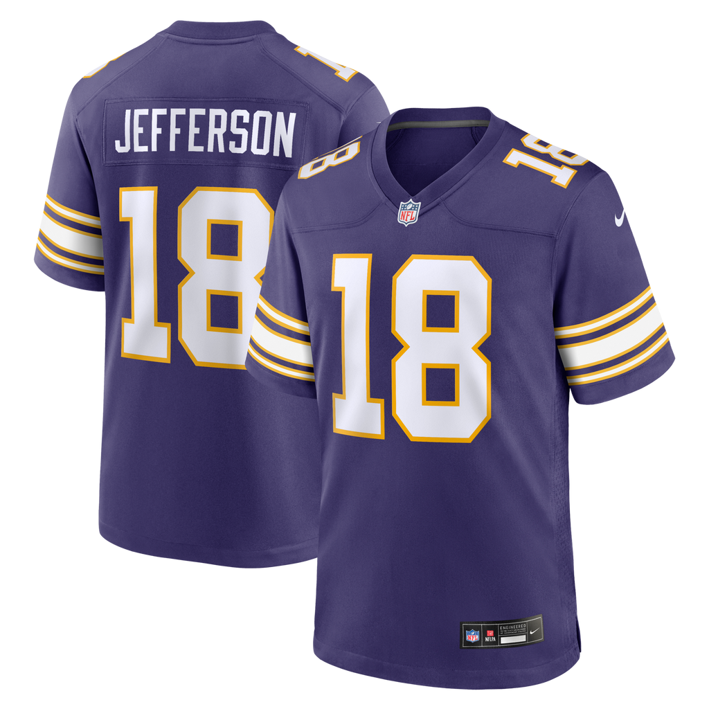 Minnesota Vikings Justin Jefferson Purple Classic Player Game Football Jersey
