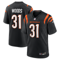 Cincinnati Bengals Ickey Woods Black Retired Player Game Football Jersey