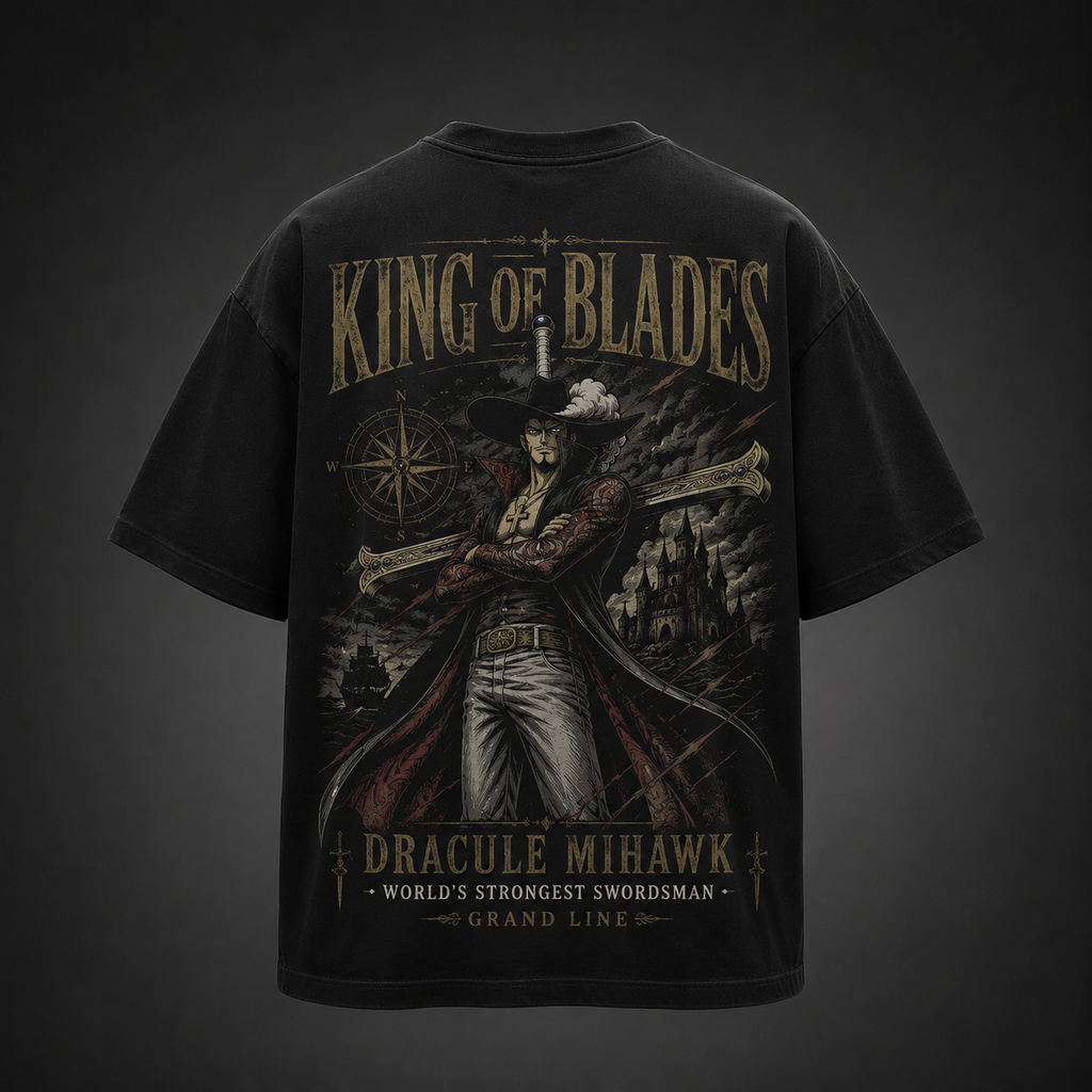 Dracule Mihawk One Piece Anime Graphic Tee - King Of Blades
