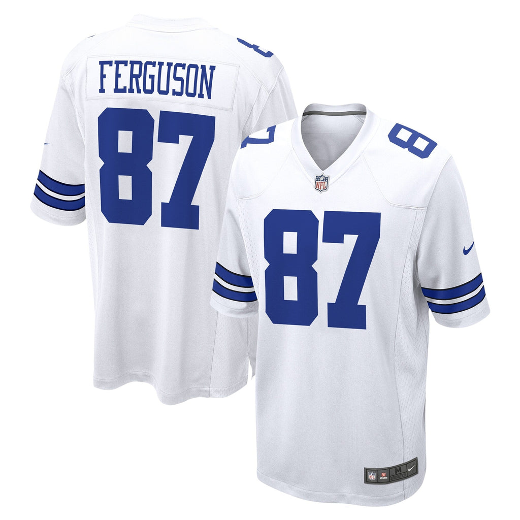 Dallas Cowboys Jake Ferguson White Game Football Jersey