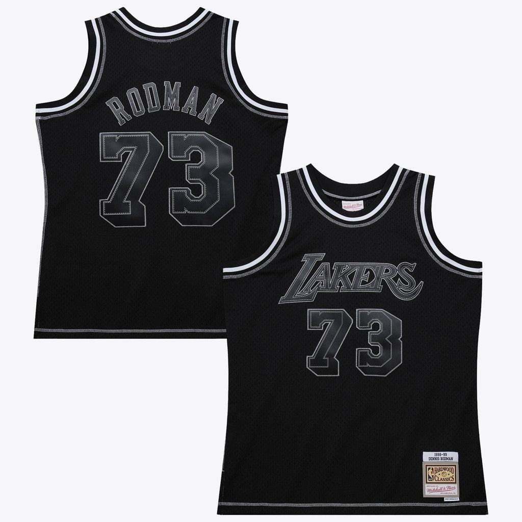 Los Angeles Lakers Dennis Rodman 1998 Contrast 2K Swingman Jersey - Black