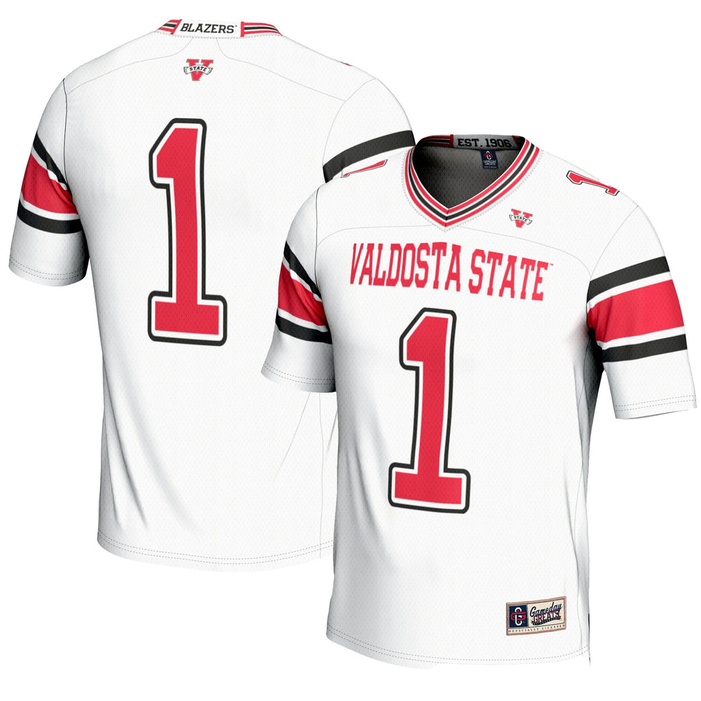 #1 Valdosta State Blazers Endzone Football Jersey - White