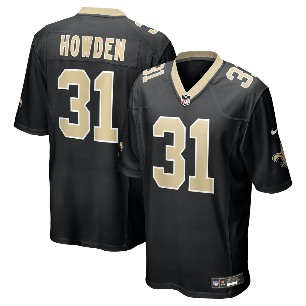 New Orleans Saints Jordan Howden Black Team Game Football Jersey