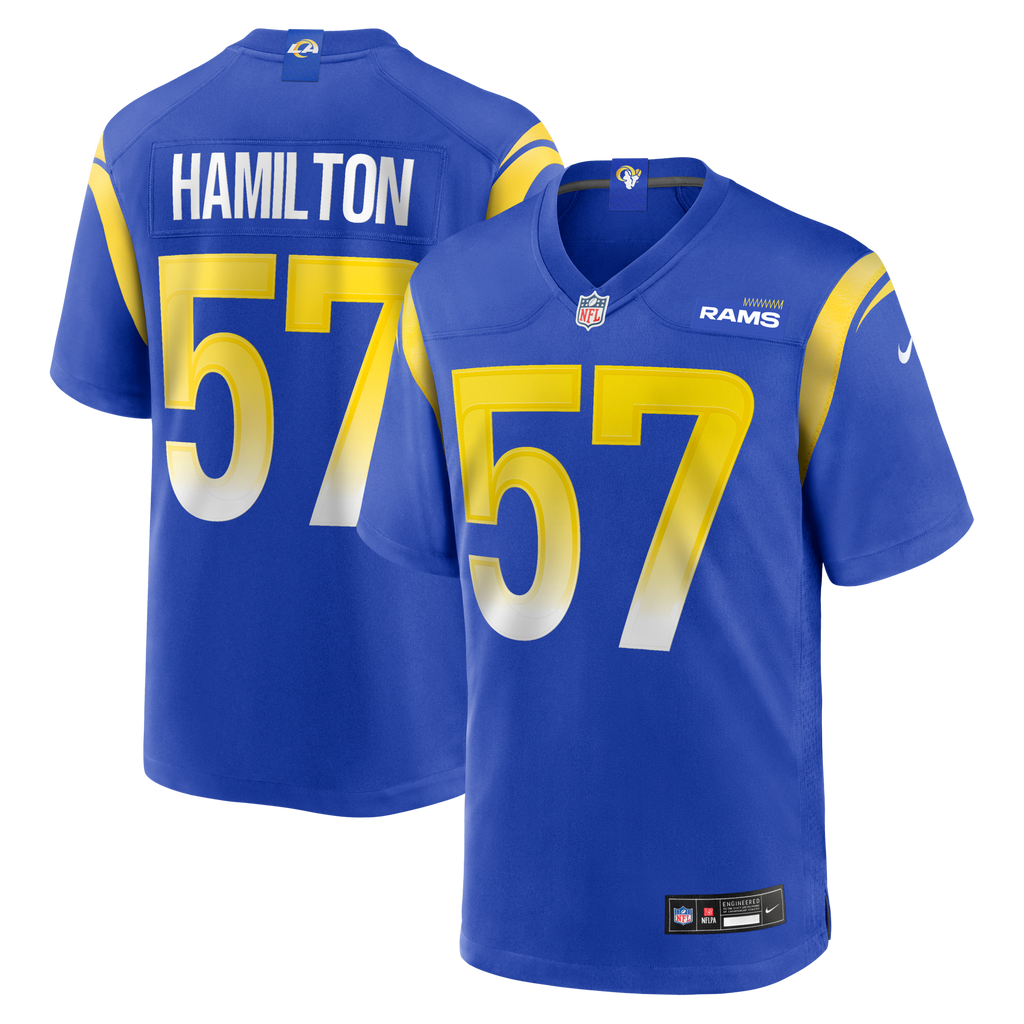 Los Angeles Rams Ty Hamilton Royal Team Game Football Jersey