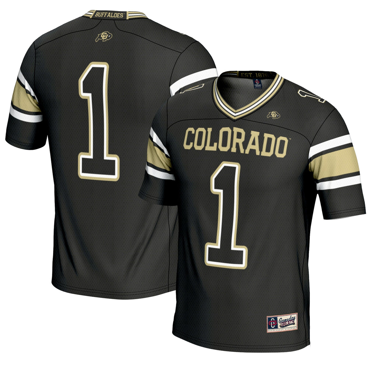 #1 Black Colorado Buffaloes Endzone Football Jersey