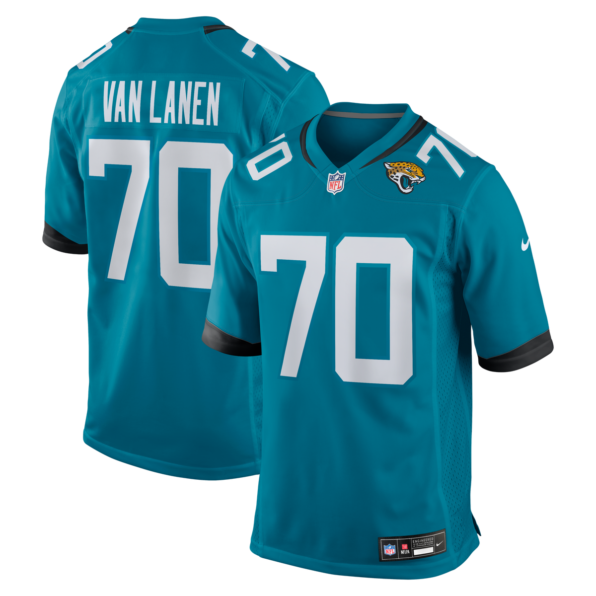 Jacksonville Jaguars Cole Van Lanen Teal Game Player Football Jersey