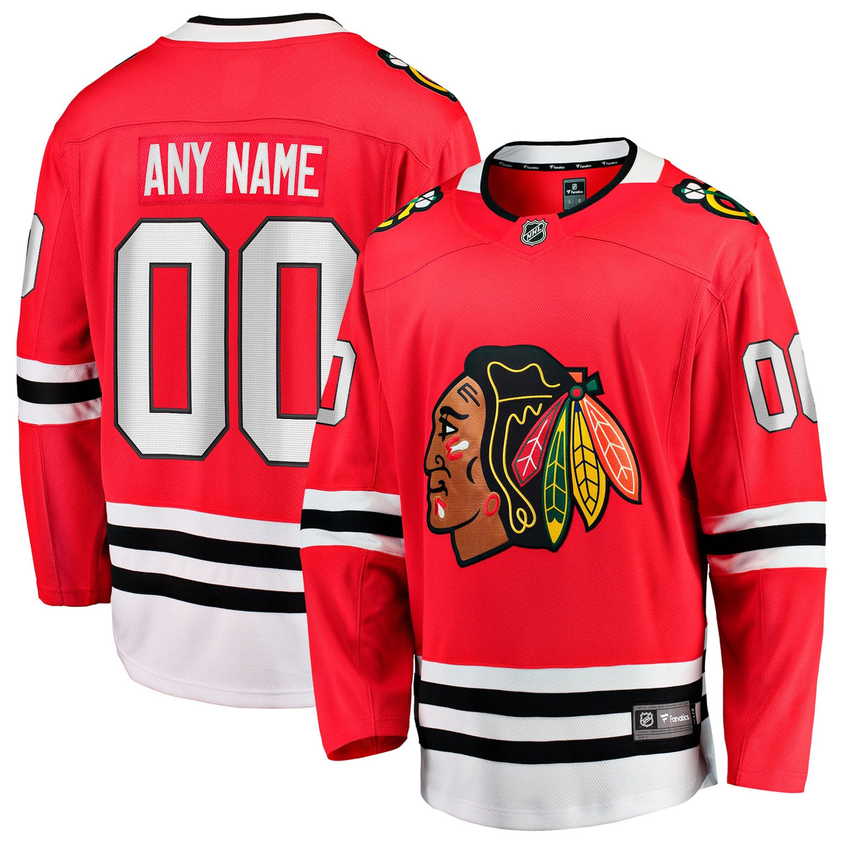 Chicago Blackhawks Red Home Breakaway Custom Hockey Jersey
