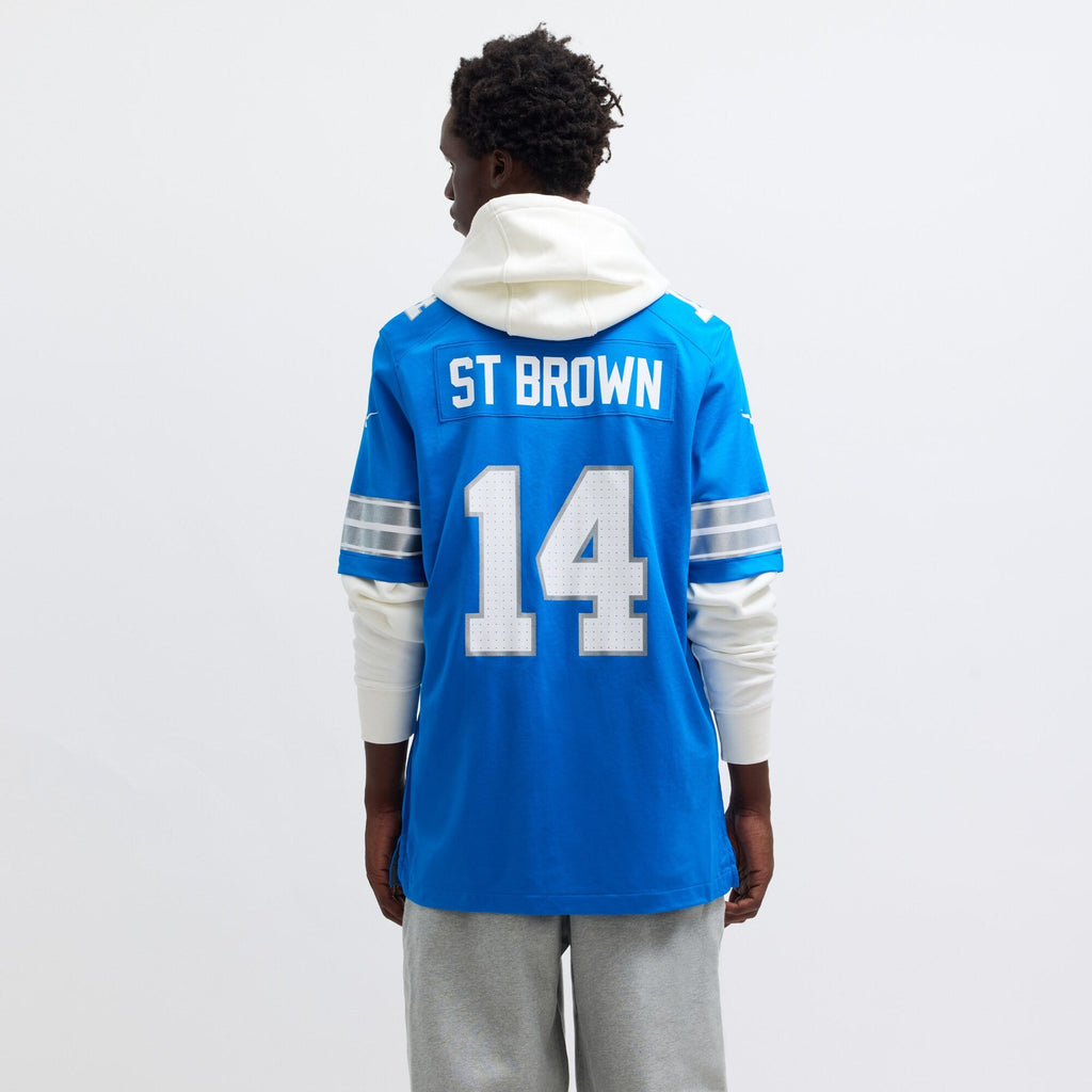 Detroit Lions Amon-Ra St. Brown Blue Game Football Jersey