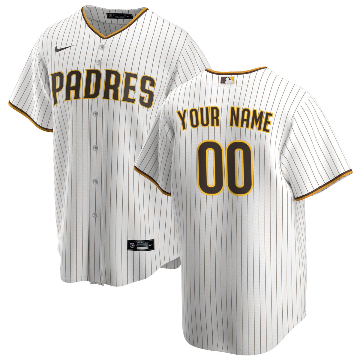 San Diego Padres White Home Replica Custom Baseball Jersey