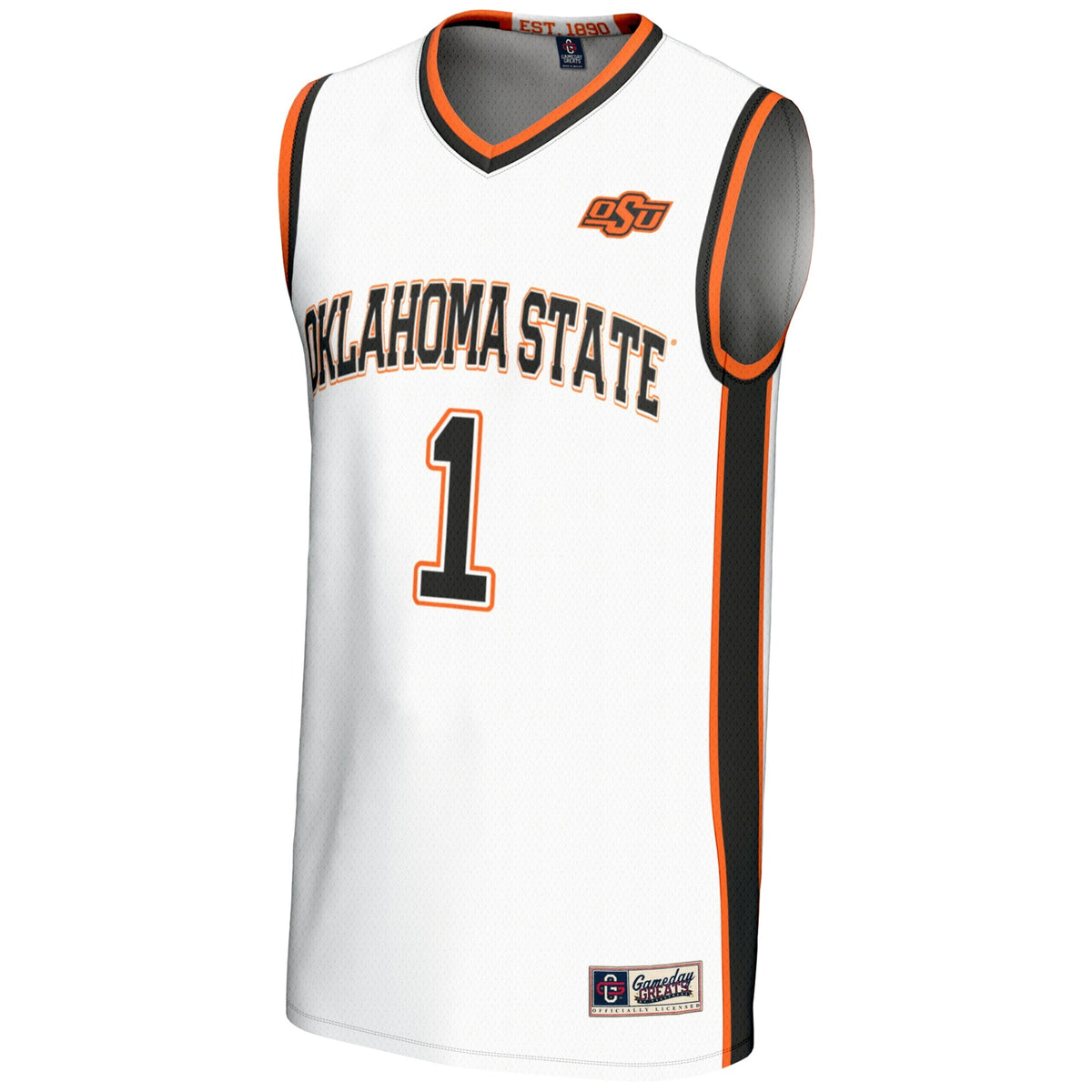#1 Oklahoma State Cowboys Lightweight Basketball Jersey - White