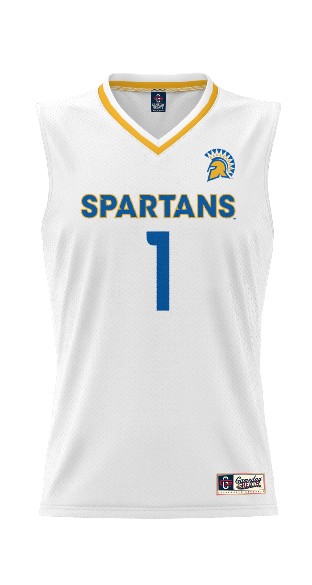 #1 San Jose State Spartans Lightweight Basketball Jersey - White