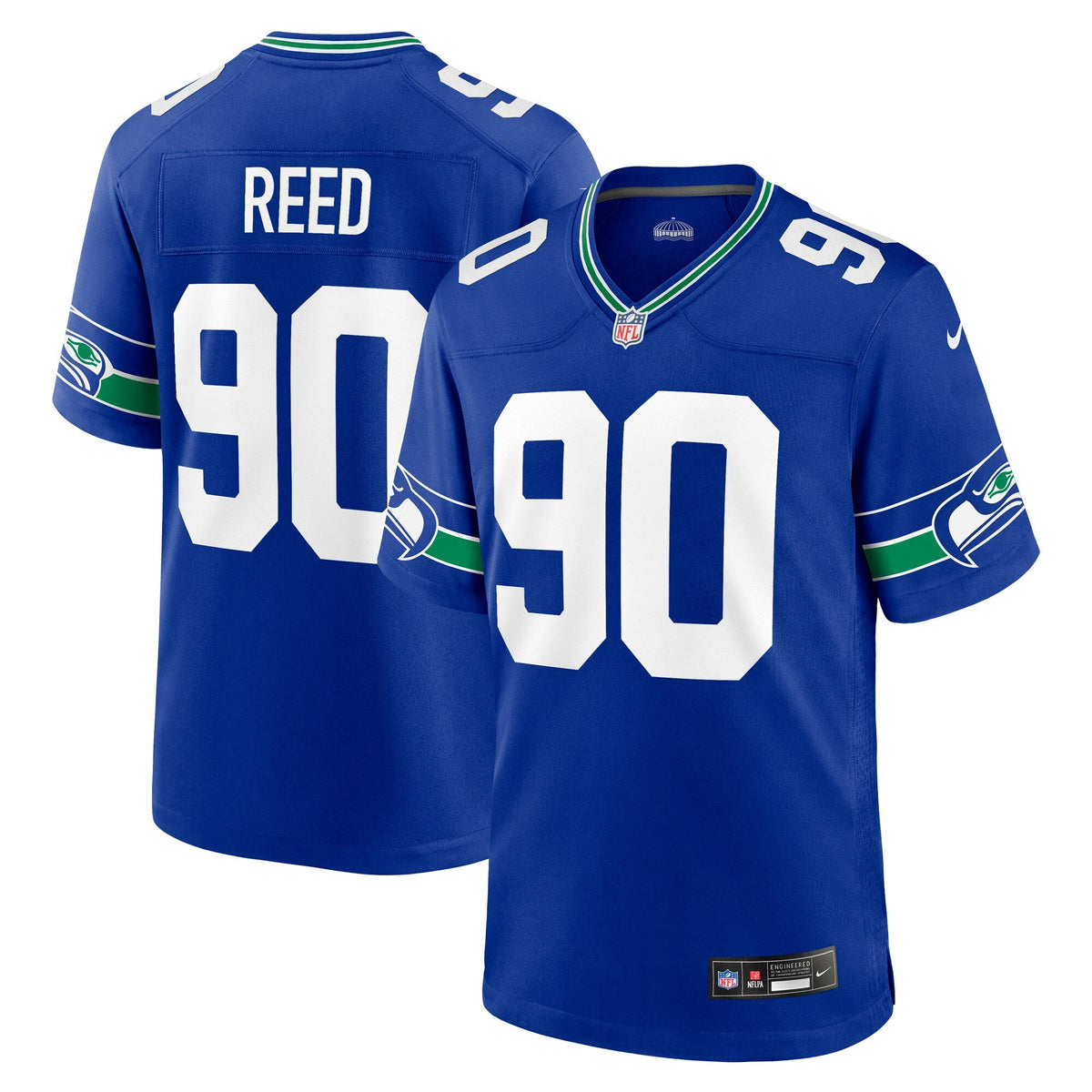 Seattle Seahawks Jarran Reed Royal Alternate Game Football Jersey