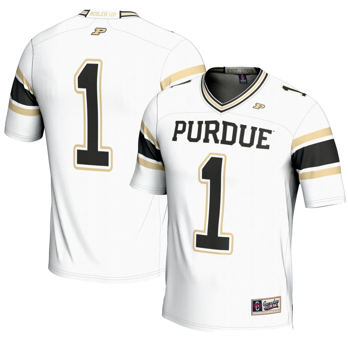 #1 White Purdue Boilermakers Endzone Football Jersey
