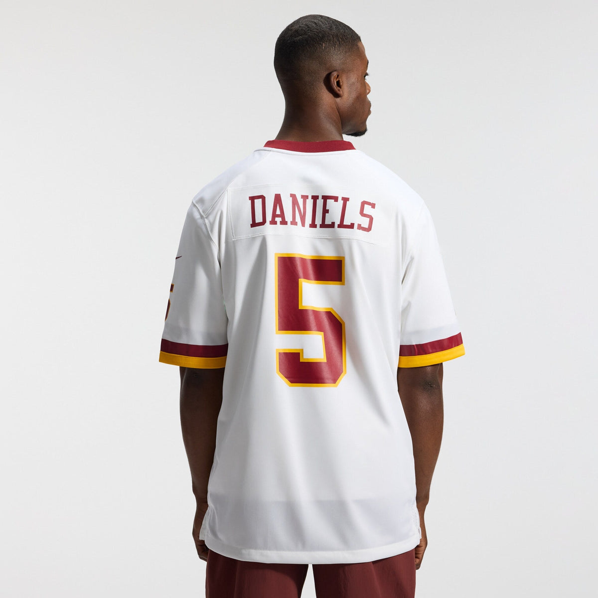 Washington Commanders Jayden Daniels White Game Super Bowl Era Football Jersey