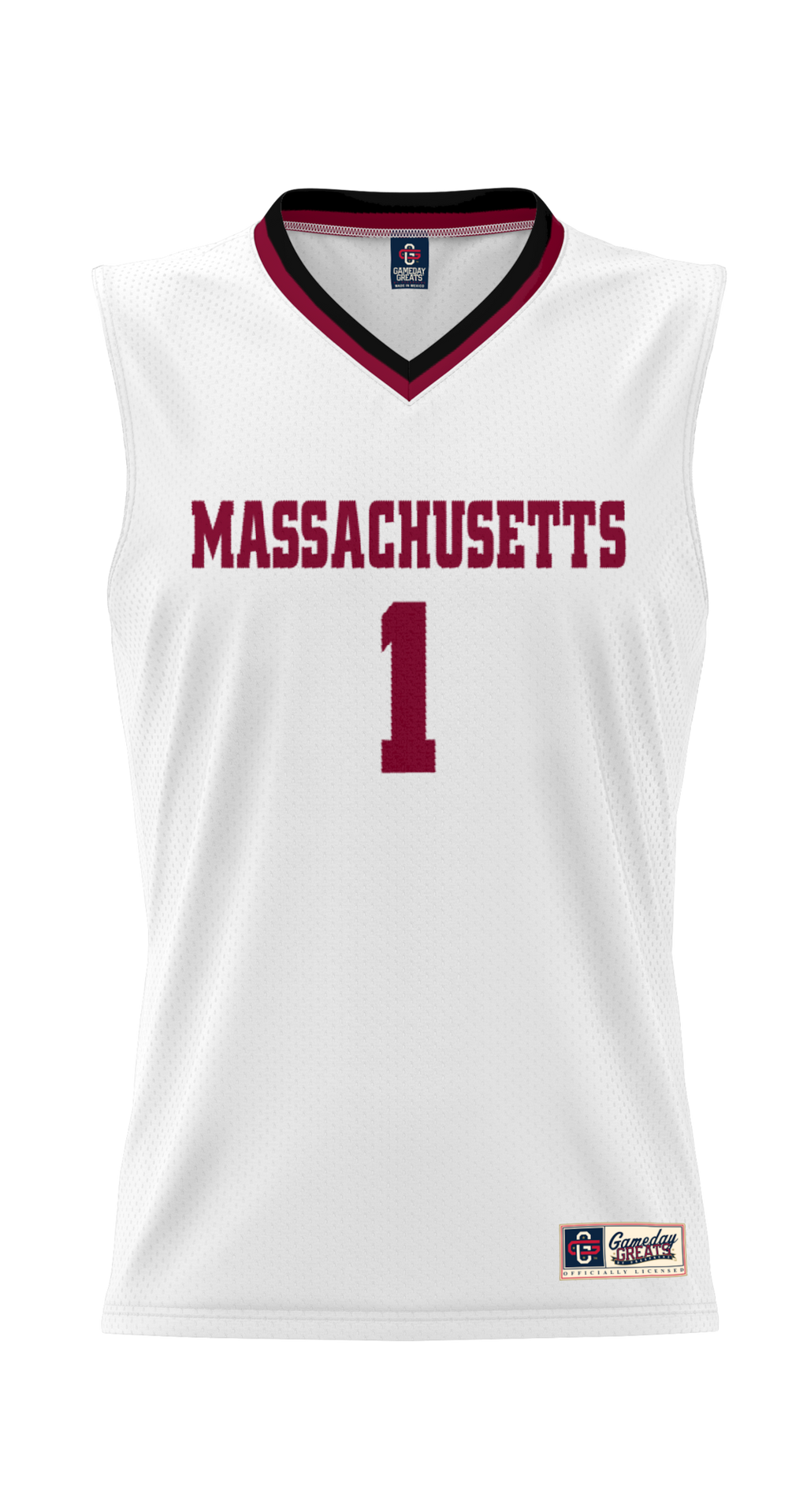 #1 UMass Minutemen Lightweight Basketball Jersey - White