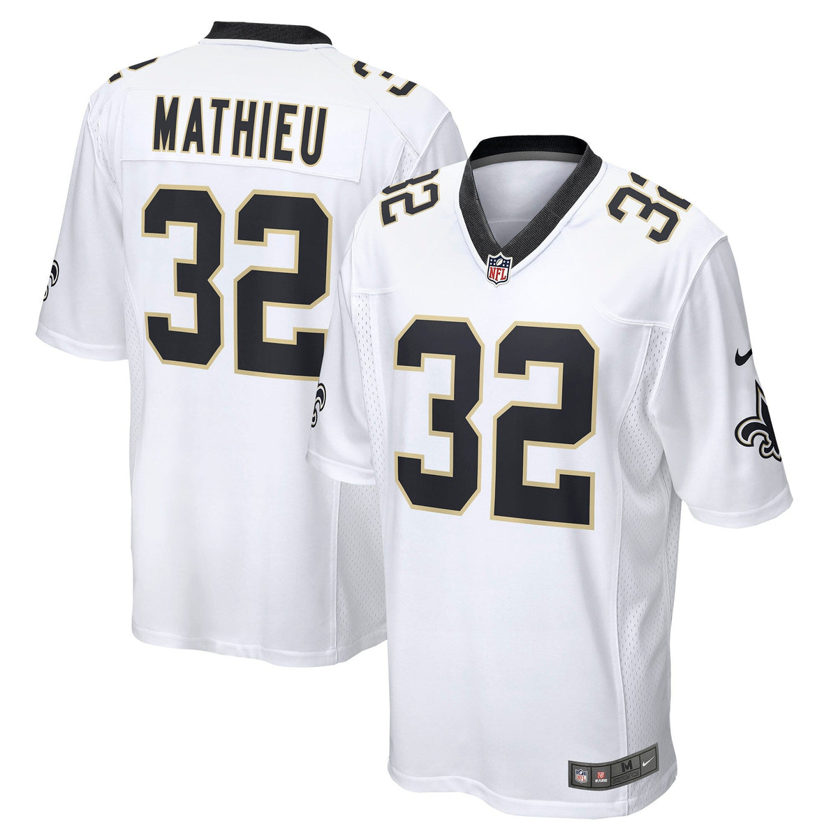 New Orleans Saints Tyrann Mathieu White Game Football Jersey