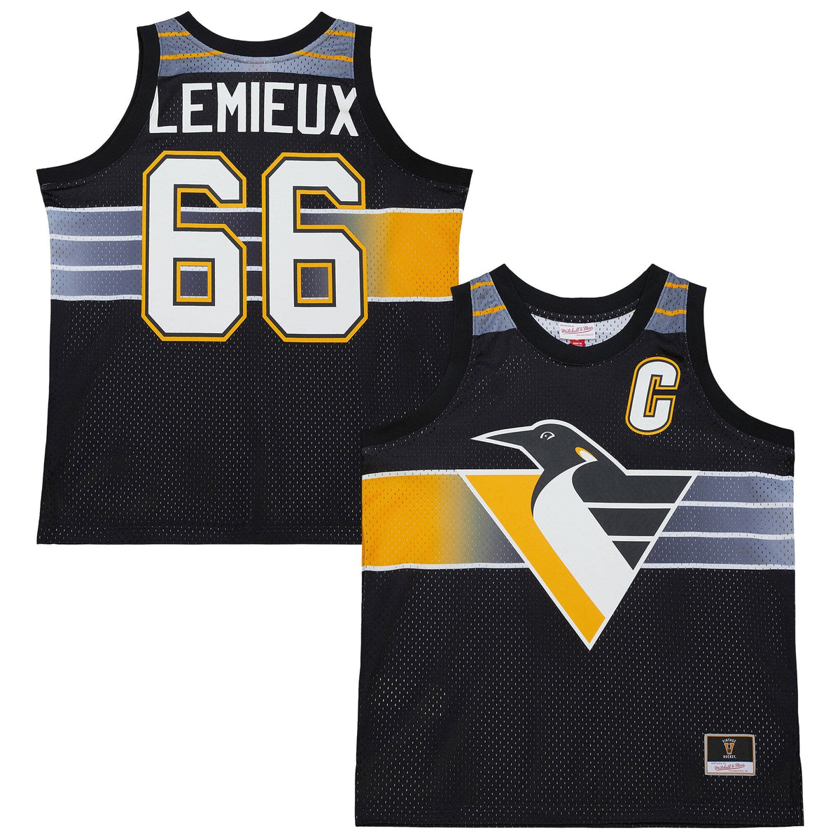 Pittsburgh Penguins Mario Lemieux Black Maxxed Out Fashion Basketball Jersey