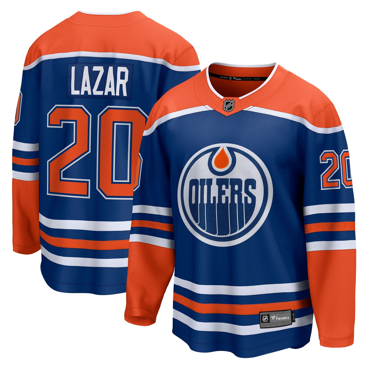 Edmonton Oilers Curtis Lazar Royal Home Breakaway Hockey Jersey