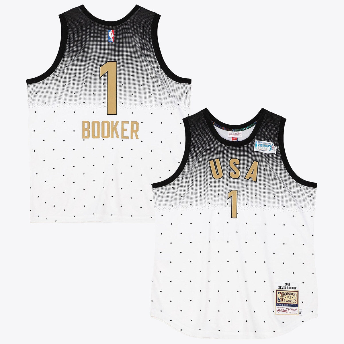 NBA Devin Booker 2016 USA Jersey All-Star - White/Black - Style 204329420