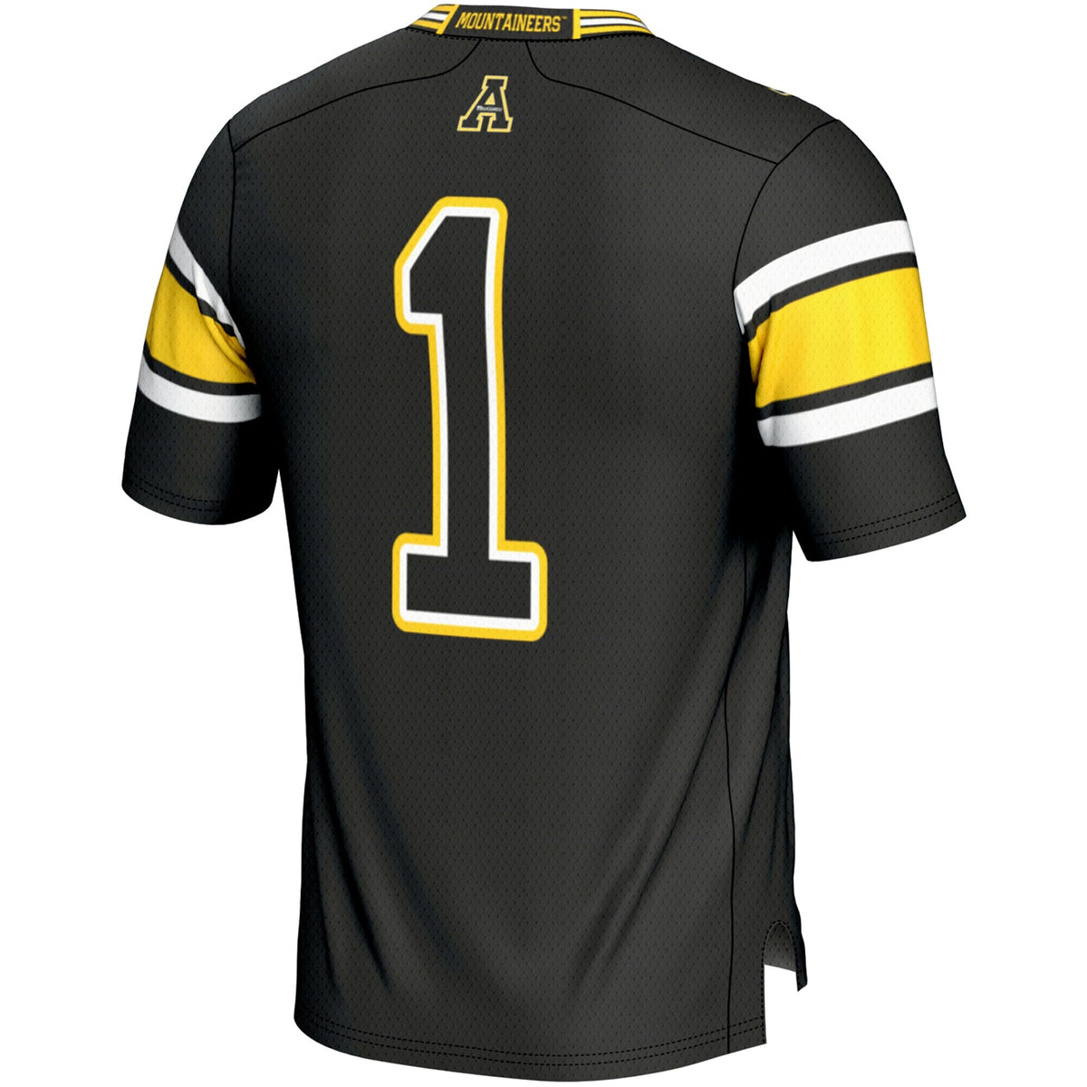 #1 Black Appalachian State Mountaineers Endzone Football Jersey