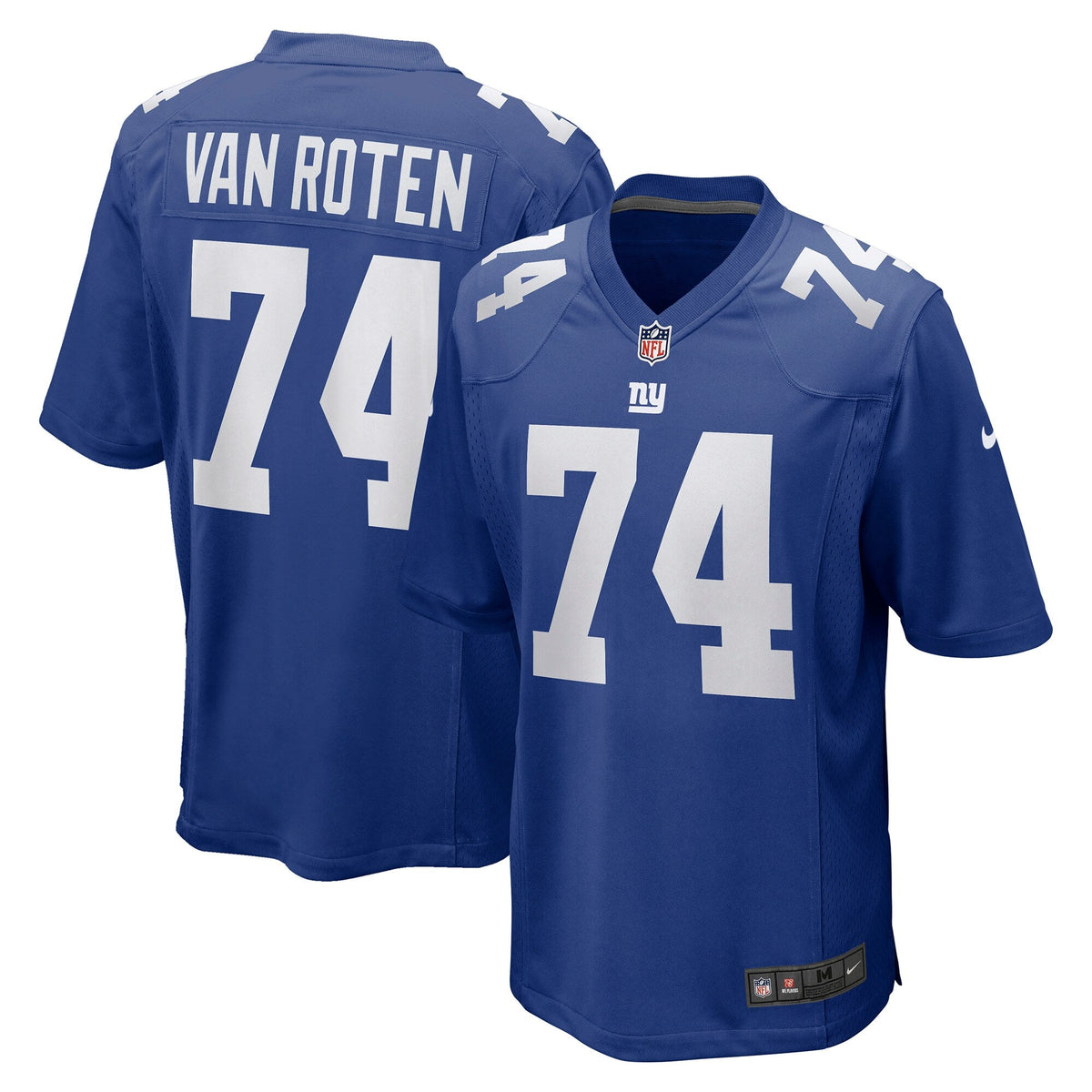 New York Giants Greg Van Roten Royal Team Game Football Jersey