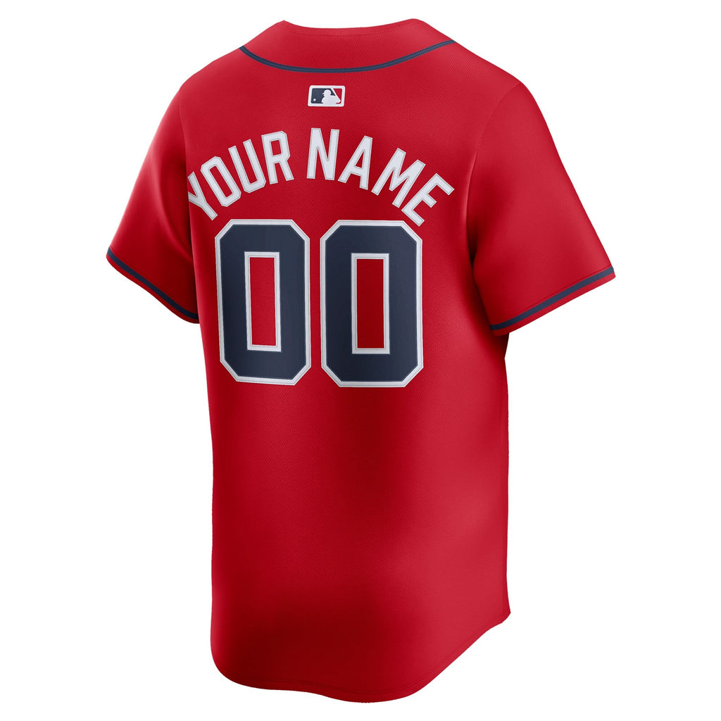 Atlanta Braves Red Alternate Limited Custom Baseball Jersey