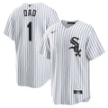 Chicago White Sox White #1 Dad Home Replica Baseball Jersey