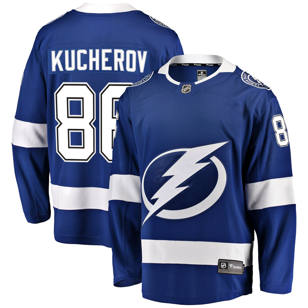 Tampa Bay Lightning Nikita Kucherov Blue Breakaway Hockey Jersey