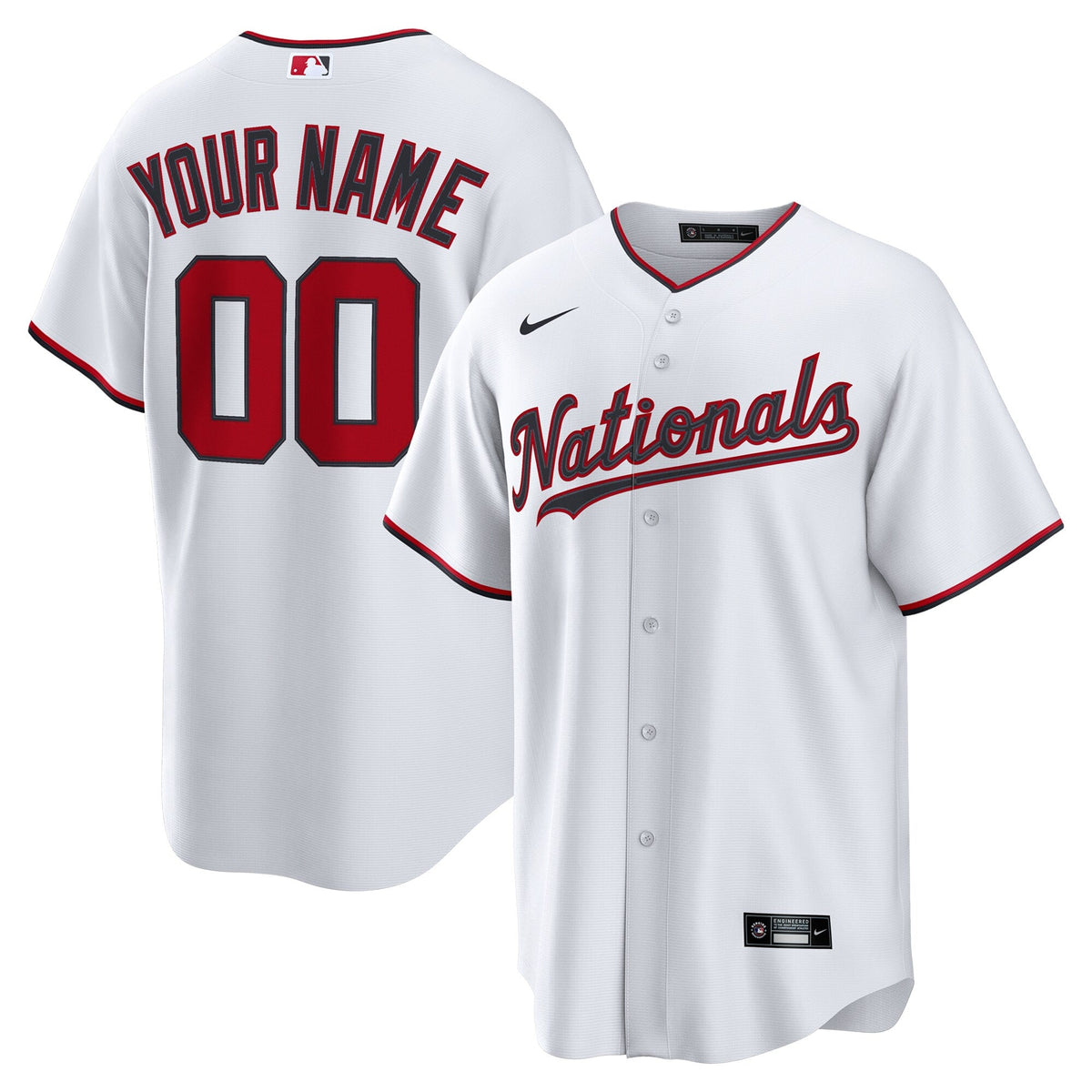 Washington Nationals White Home Custom Replica Baseball Jersey