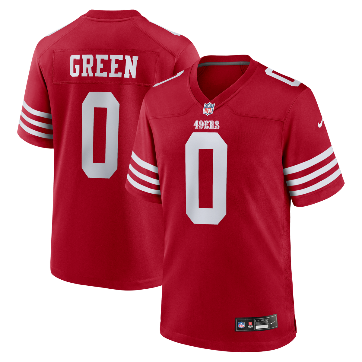 San Francisco 49ers Renardo Green Scarlet Game Football Jersey