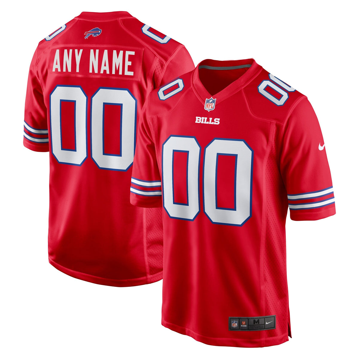 Buffalo Bills Red Alternate Custom Game Football Jersey