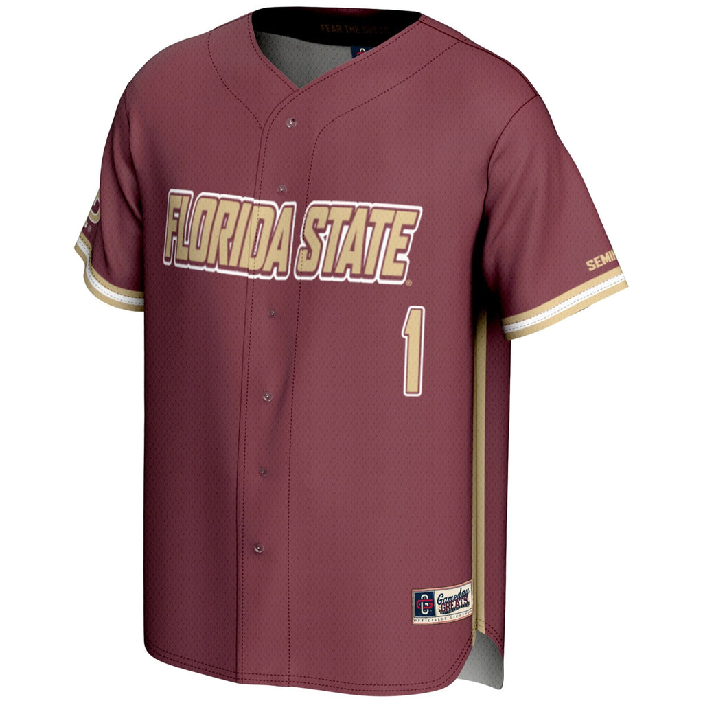 #1 Florida State Seminoles Lightweight Baseball Jersey - Garnet