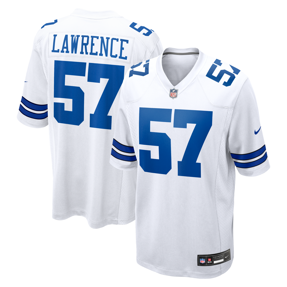 Dallas Cowboys Malachi Lawrence White Game Football Jersey