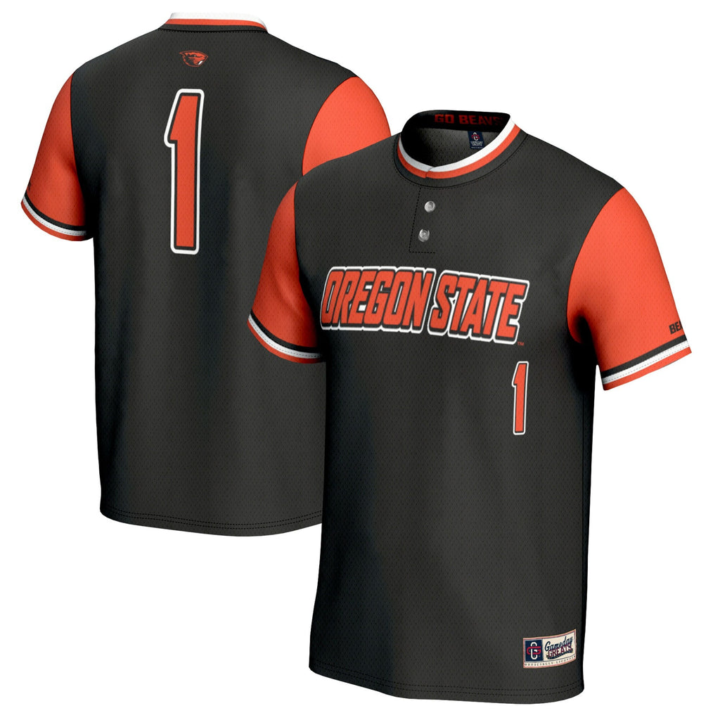 #1 Black Oregon State Beavers Softball Fashion Jersey
