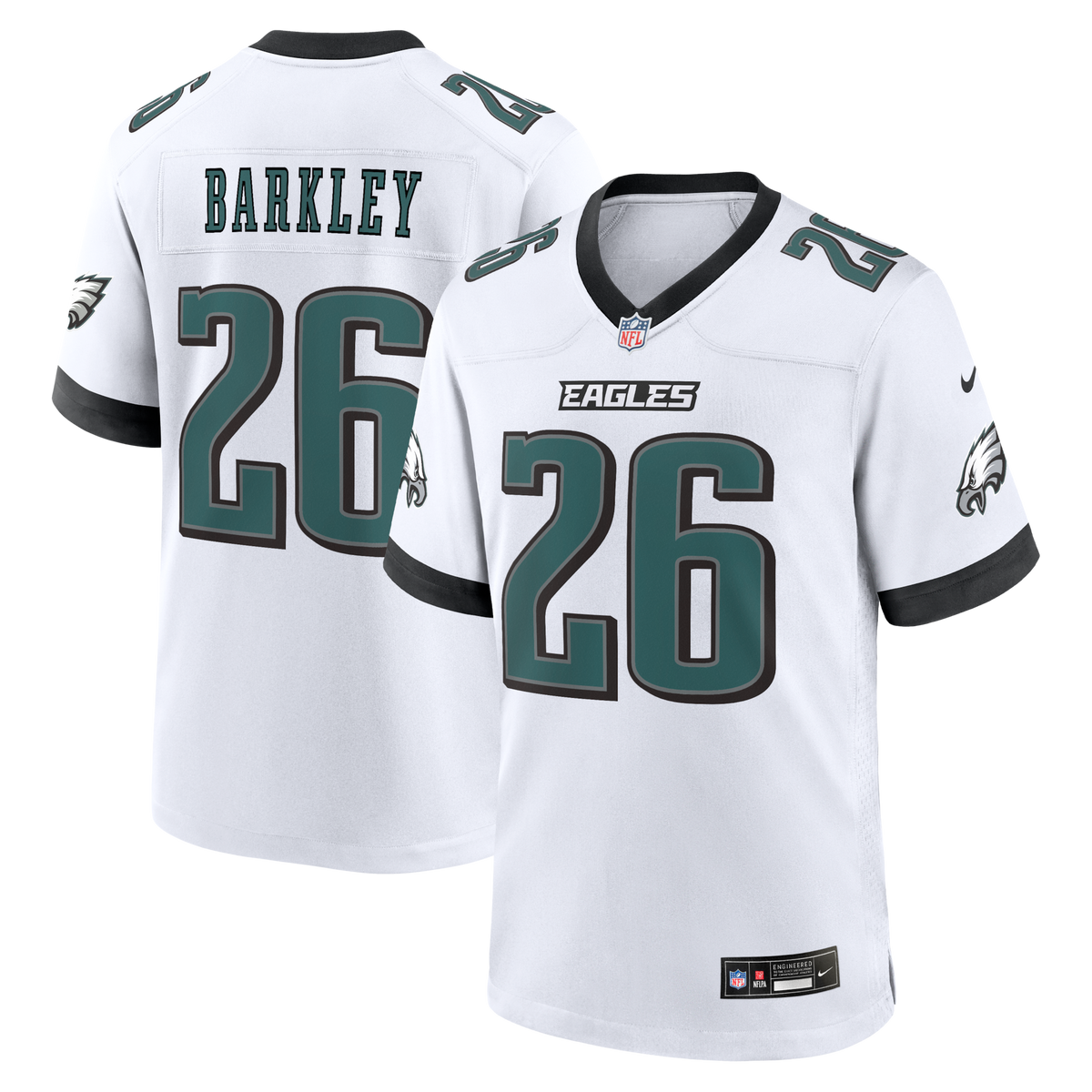 Philadelphia Eagles Saquon Barkley White Game Football Jersey