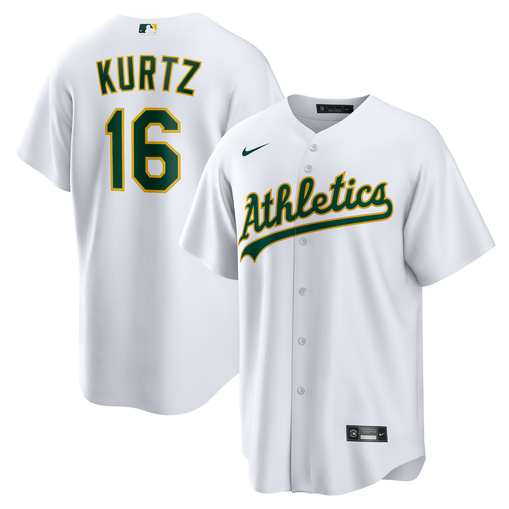 Athletics Nick Kurtz White Home Replica Player Baseball Jersey
