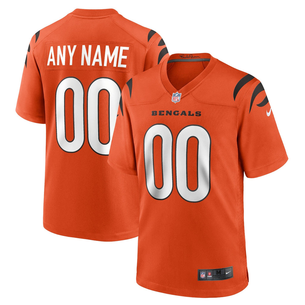 Cincinnati Bengals Orange Alternate Game Custom Football Jersey