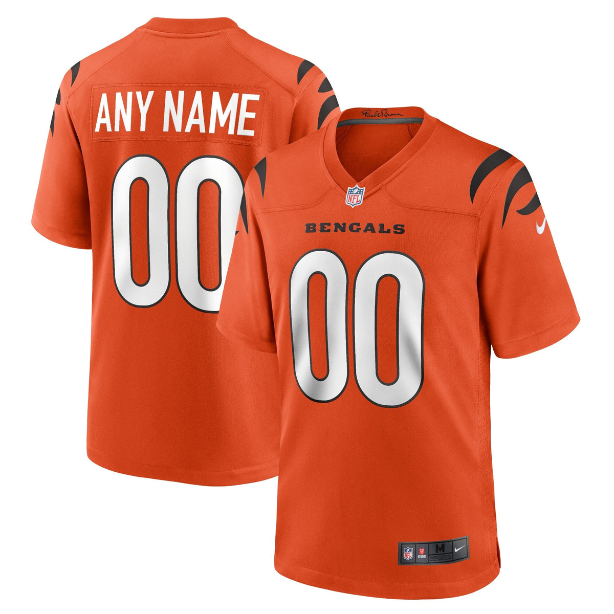 Cincinnati Bengals Orange Alternate Game Custom Football Jersey
