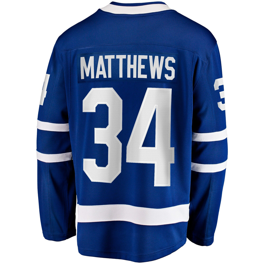 Toronto Maple Leafs Auston Matthews Blue Captain Patch Home Breakaway Player Hockey Jersey