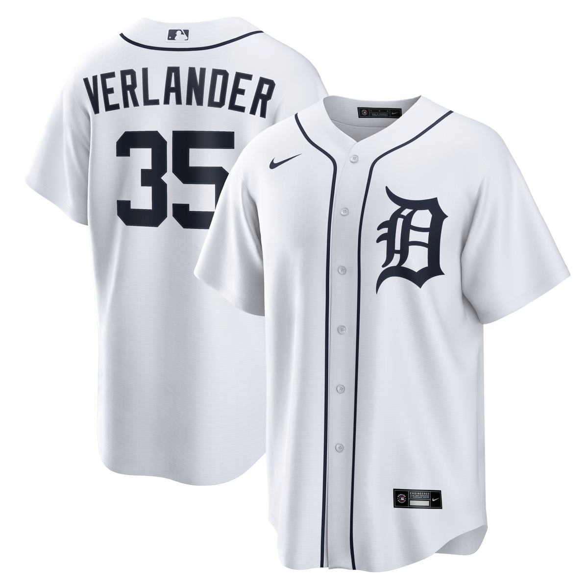 Detroit Tigers Justin Verlander White Home Replica Baseball Jersey