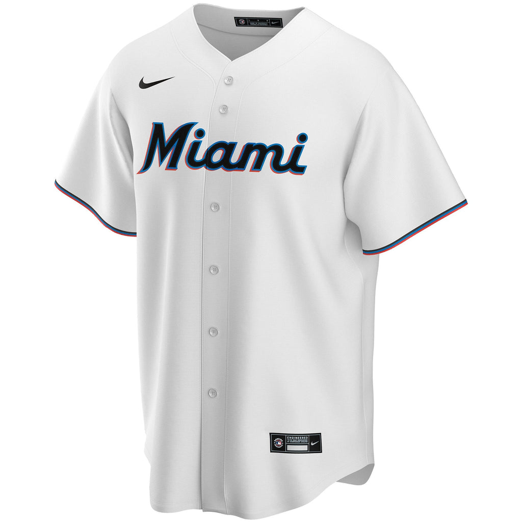 Miami Marlins White Home Replica Custom Baseball Jersey